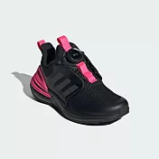 ADIDAS RapidaSport BOA K 防潑水 中大童跑步鞋-黑粉-IF0370 21.5 黑色