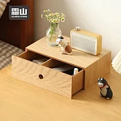 【日本霜山】桌上用木質單層抽屜收納櫃(附隔板)