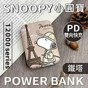 【正版授權】SNOOPY PD雙向快充 小圓寶12000series行動電源 鐵塔