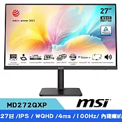MSI微星 Modern MD272QXP 27吋 2K IPS平面螢幕-黑