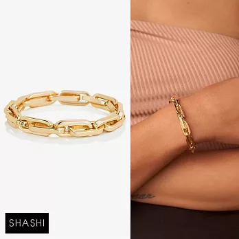 SHASHI 紐約品牌 Linked Stretch 立體方塊手鍊 簡約金色手鍊