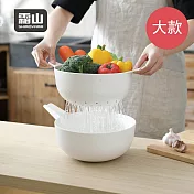 【日本霜山】雙層竹纖維多功能料理/洗菜籃(大)