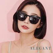 【ALEGANT】雲山黑韓版拼接時尚方框墨鏡/UV400太陽眼鏡