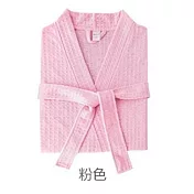 華夫格高質感浴袍 粉色