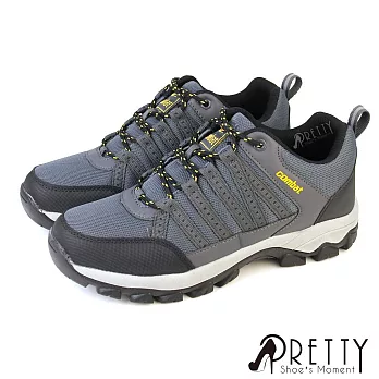 【Pretty】男 登山鞋 運動鞋 休閒鞋 戶外 機能 綁帶 透氣 防潑水 EU40 灰色
