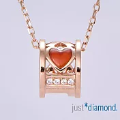 【Just Diamond】18K玫瑰金 愛鍊紅心 鑽石項鍊