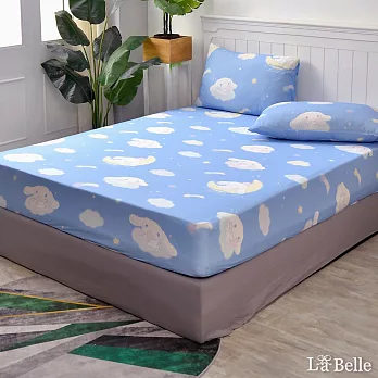 義大利La Belle《Sanrio-晚安大耳狗》加大海島針織床包枕套組