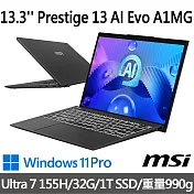 msi微星 Prestige 13 AI Evo A1MG-011TW 13.3吋商務筆電(Ultra 7 155H/32G/1T SSD/W11P/2 年保)
