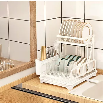 【AOTTO】廚房免安裝折疊碗盤瀝水收納架(收納架 置物架 瀝水架) 白色