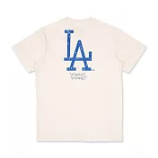 NEW ERA 男女短袖上衣 MLB COOPERSTOWN HAND DRAWING 洛杉磯道奇 象牙白-NE13702562 M 白色
