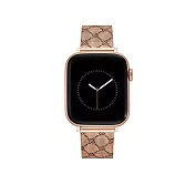 【NINE WEST】Apple watch 經典LOGO不鏽鋼蘋果錶帶 38/40/41mm 玫瑰金