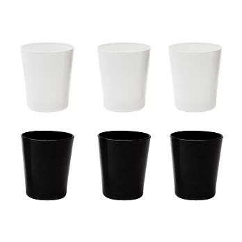《EXCELSA》Portofino玻璃杯6入(黑白300ml) | 水杯 茶杯 咖啡杯
