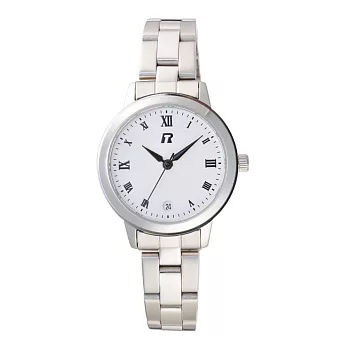 RAINBOW TIME 城市探索時尚腕錶-銀X白