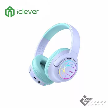 iClever BTH18 炫光無線兒童耳機 紫色