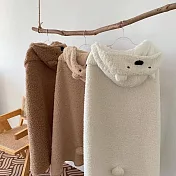 【Galatea 葛拉蒂】小熊連帽披肩毯/休閒毯/保暖毯/空調毯 白色