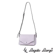 Legato Largo 驚異的輕量化 小法式極簡時尚 兩用皮夾斜背包- 薰衣草紫