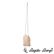 Legato Largo Lineare 典雅復古珠釦隨身斜背小包 手機包- 奶茶色