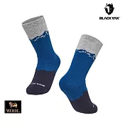 BLACKYAK 羊毛中筒襪 24cm 海軍藍