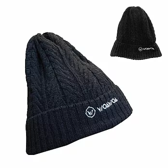 【WOAWOA】保暖100%美麗素色羊毛帽 單入(毛帽 保暖毛帽 針織毛帽 毛帽子 羊毛帽 女毛帽 防風護耳) 經典黑素色款