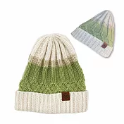 【WOAWOA】保暖100%美麗素色羊毛帽 單入(毛帽 保暖毛帽 針織毛帽 毛帽子 羊毛帽 女毛帽 防風護耳) 糯米綠拼色款