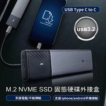 M.2 NVME SSD 固態硬碟外接盒 (USB3.2 Type C to C ) 精裝版 手機 平板 電腦皆可使用