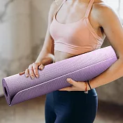 格紋素色瑜珈墊-61x173cm-1入 紫色