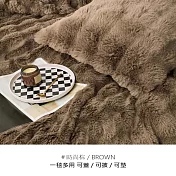 【PLAYBOY】素色兔毛兩用被床包組 7尺 時尚棕