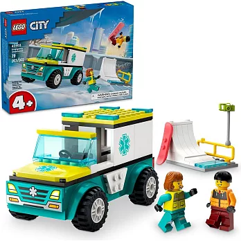 樂高LEGO 城市系列 - LT60403 緊急救護車和單板滑雪者