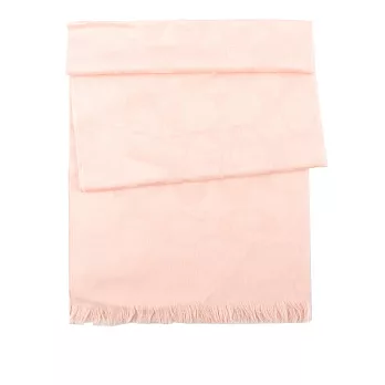 COACH 滿版CC Logo 及素色羊毛混絲雙面可用圍巾 (腮紅粉)