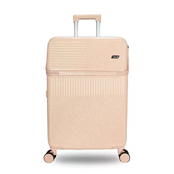 DF travel - M23前開式USB充電TSA海關密碼鎖筆電收納飛機輪24吋行李箱 - 多色可選 粉色