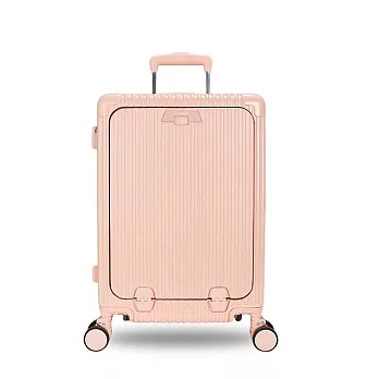 DF travel - 愛情海系列前開USB充電TSA海關密碼鎖筆電收納鎖飛機輪20吋行李箱 - 共4色 粉色
