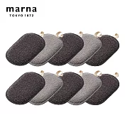 【日本Marna】日本製食器專用碗盤清潔專用海綿(10入)灰色(原廠總代理)