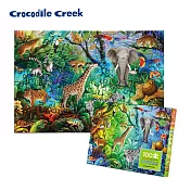 【美國Crocodile Creek】幻彩雷射拼圖100片-叢林動物