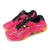Mizuno 排球鞋 Wave Lightning Z8 男鞋 紅 黃 回彈 抓地 室內運動 運動鞋 美津濃 V1GA2400-02
