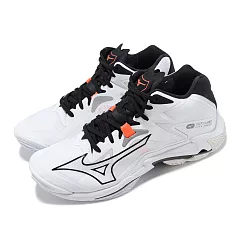 Mizuno 排球鞋 Wave Lightning Z8 男鞋 白 黑 高筒 回彈 抓地 室內運動 運動鞋 美津濃 V1GA2405─51