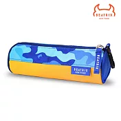 美國 BEATRIX NEW YORK 美式休閒防潑水圓桶文具筆袋 迷彩藍