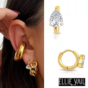 ELLIE VAIL 邁阿密防水珠寶 梨形切割水滴鑽X金色小圓耳環 Colette Pear
