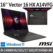 msi微星 Vector 16 HX A14VFG-250TW 16吋 電競筆電 (i9-14900HX/32G/1T SSD/RTX4060-8G/Win11)