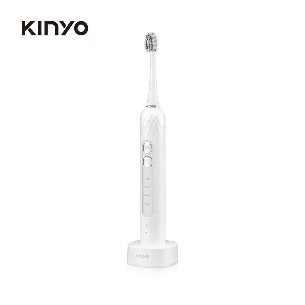 KINYO ETB-860 成人電動牙刷採用圓型刷頭設計,提供優異牙齦護理、美白效果、防蛀清潔及抗敏專用功能。充電式供電,方便使用,適合成人日常口腔保養。多件組包裝,經濟實惠,幫助您輕鬆維持健康牙齒與牙齦。 KINYO ETB-860