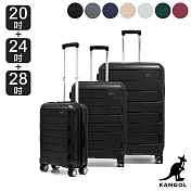 KANGOL - 英國袋鼠輕量耐磨可加大PP行李箱三件組-多色可選 綠色