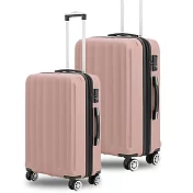 KANGOL - 英國袋鼠海岸線系列ABS硬殼拉鍊24+28吋兩件組行李箱 - 多色可選 粉紅