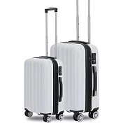 KANGOL - 英國袋鼠海岸線系列ABS硬殼拉鍊24+28吋兩件組行李箱 - 多色可選 白色