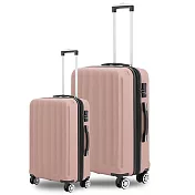 KANGOL - 英國袋鼠海岸線系列ABS硬殼拉鍊20+28吋兩件組行李箱 - 多色可選 粉紅