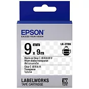 EPSON 原廠標籤帶 透明系列 LK-3TBN 9mm 透明底黑字