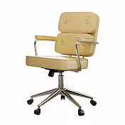 【AUS】輕奢厚實舒適皮革辦公椅/電腦椅-五色可選 黃色