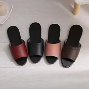 台灣製造 馬卡龍純色 優雅室內皮拖鞋 (3雙入)