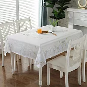 PVC精緻蕾絲防水防油桌巾137X180cm(桌布/桌巾/桌墊/餐桌巾/台布) 白蘭花