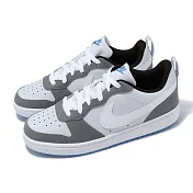 Nike 休閒鞋 Court Borough Low Recraft GS 大童 女鞋 灰 白 藍 皮革 復古 DV5456-019
