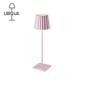 【義大利UBIQUA】Plisse 百褶現代風USB充電式檯燈- 粉色