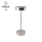 【義大利UBIQUA】Standy 輕奢工業風USB充電式檯燈(大款)-星河銀